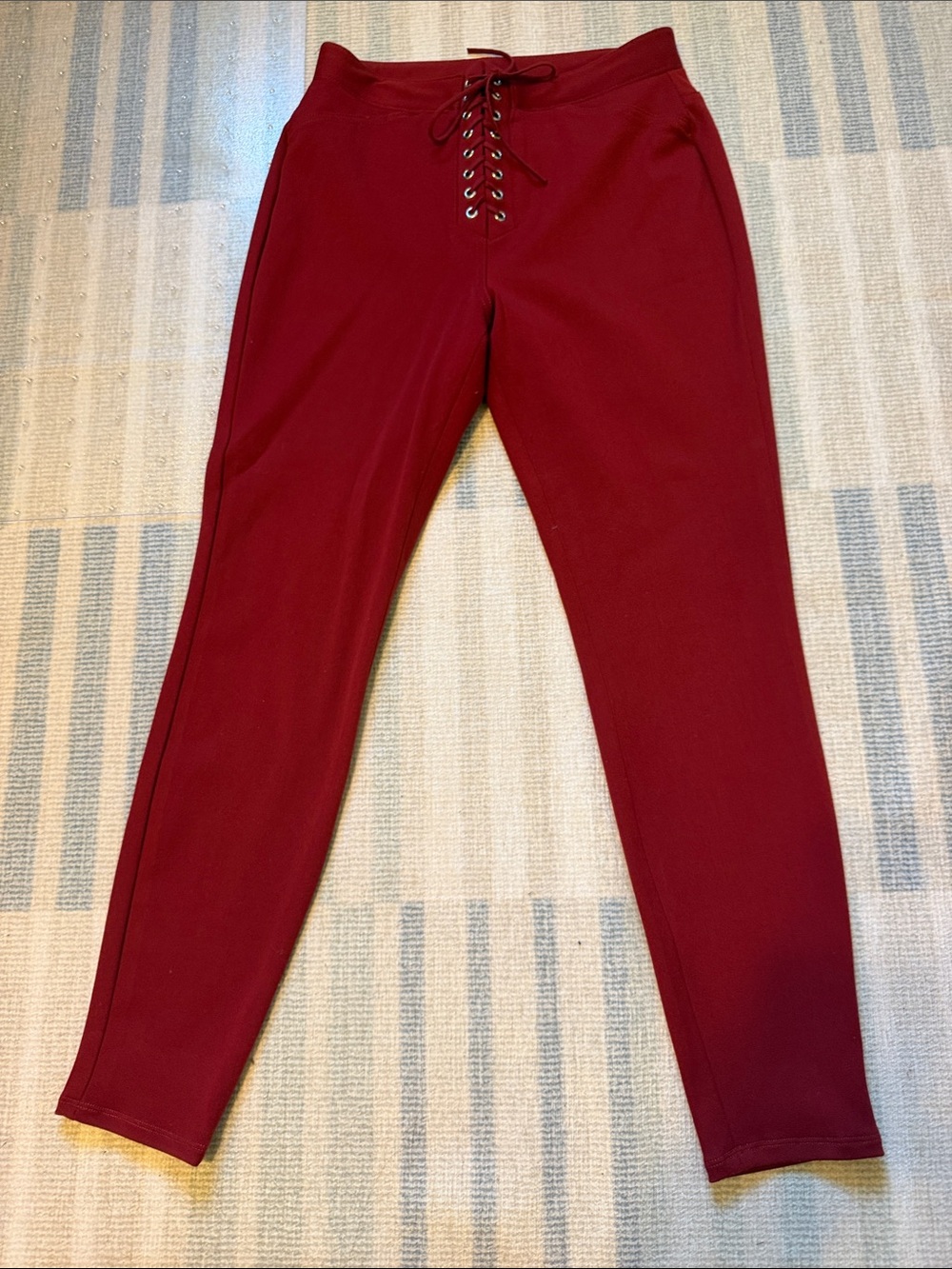 Express Burgundy Lace-Up Skinny Pants sz S
